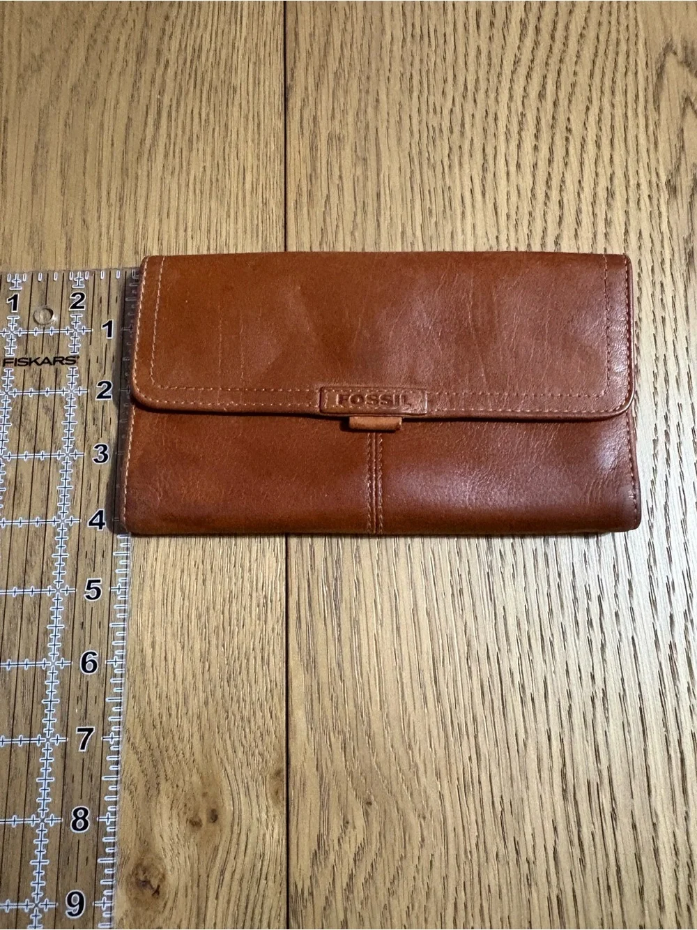 Fossil Rustic Brown Leather Clutch Wallet